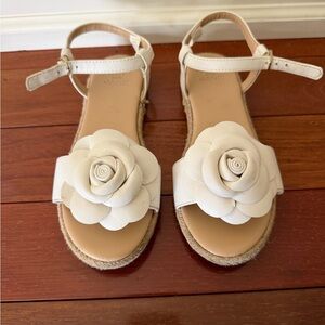 Janie and Jack White Floral Sandals